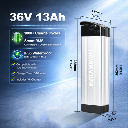 Silver Fish 36V 13Ah Ebike Battery