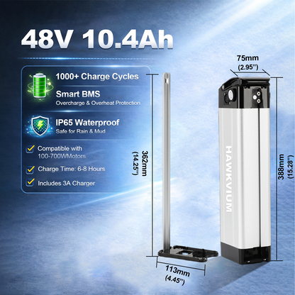 Silver Fish 48V 10.4Ah Ebike Battery
