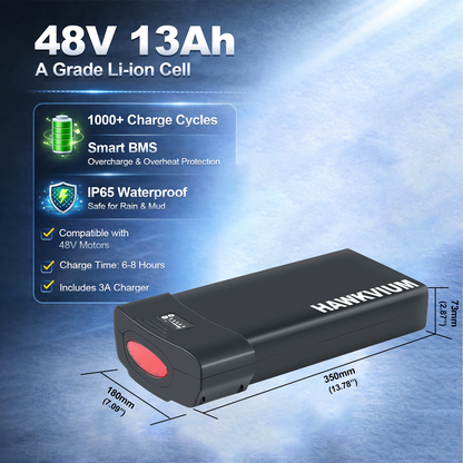 Rear Rack 48V 13Ah Ebike Battery