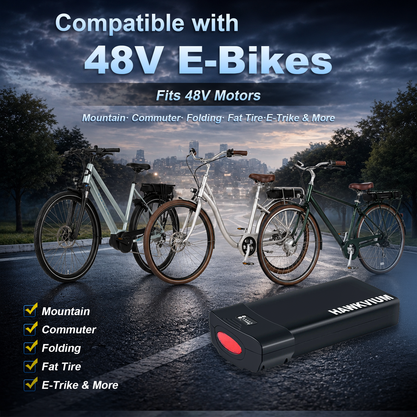 Rear Rack 48V 13Ah Ebike Battery