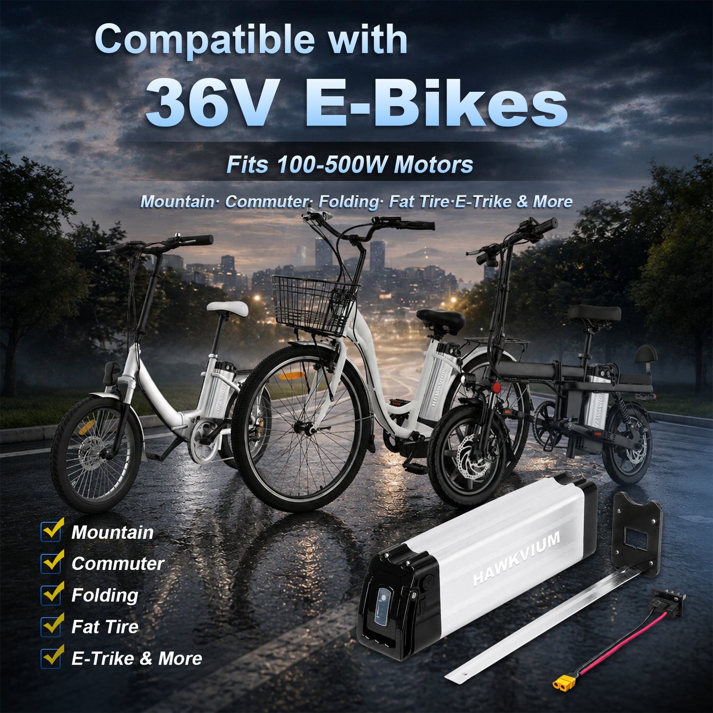 Silver Fish 36V 13Ah Ebike Battery