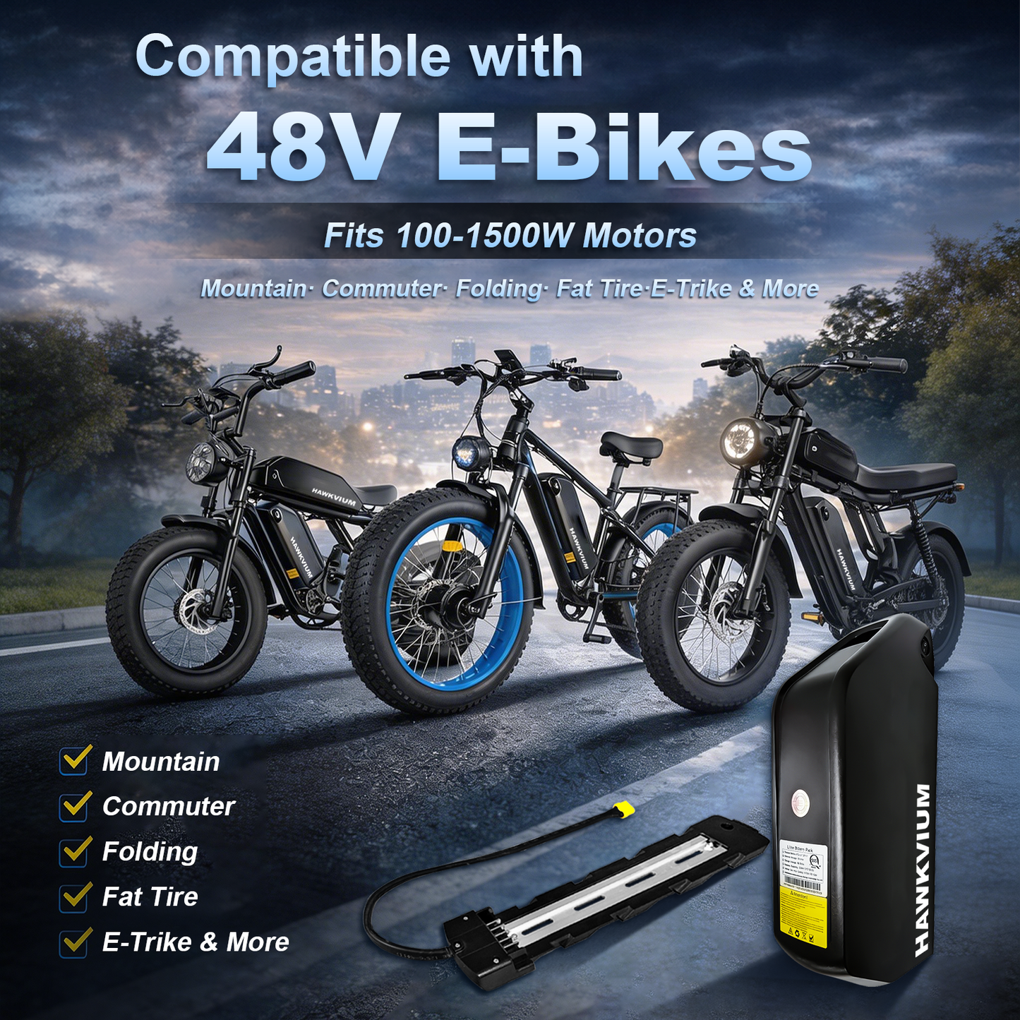 Polly DP-7 48V 25Ah Ebike Battery