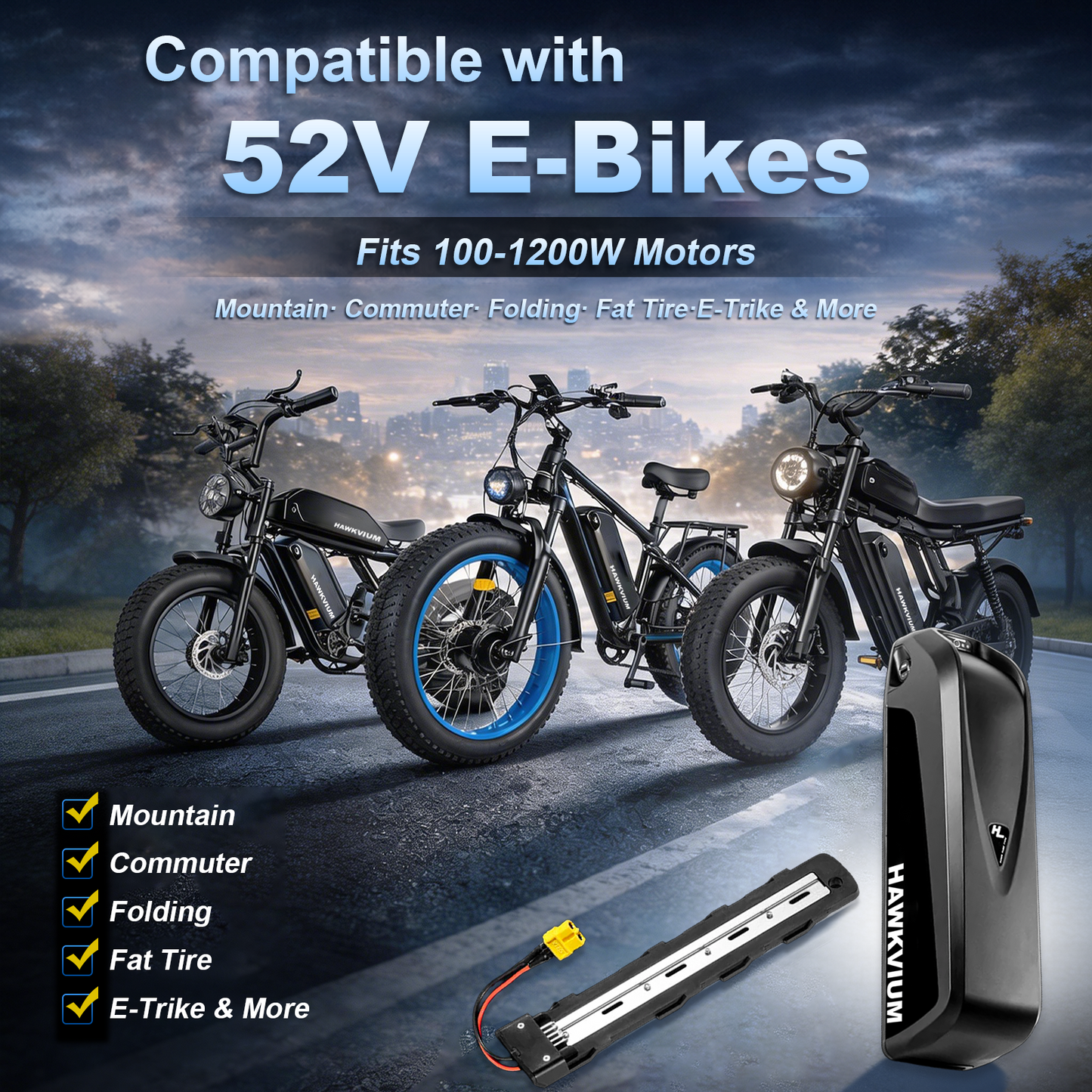 Hailong 52V 13Ah Ebike Battery