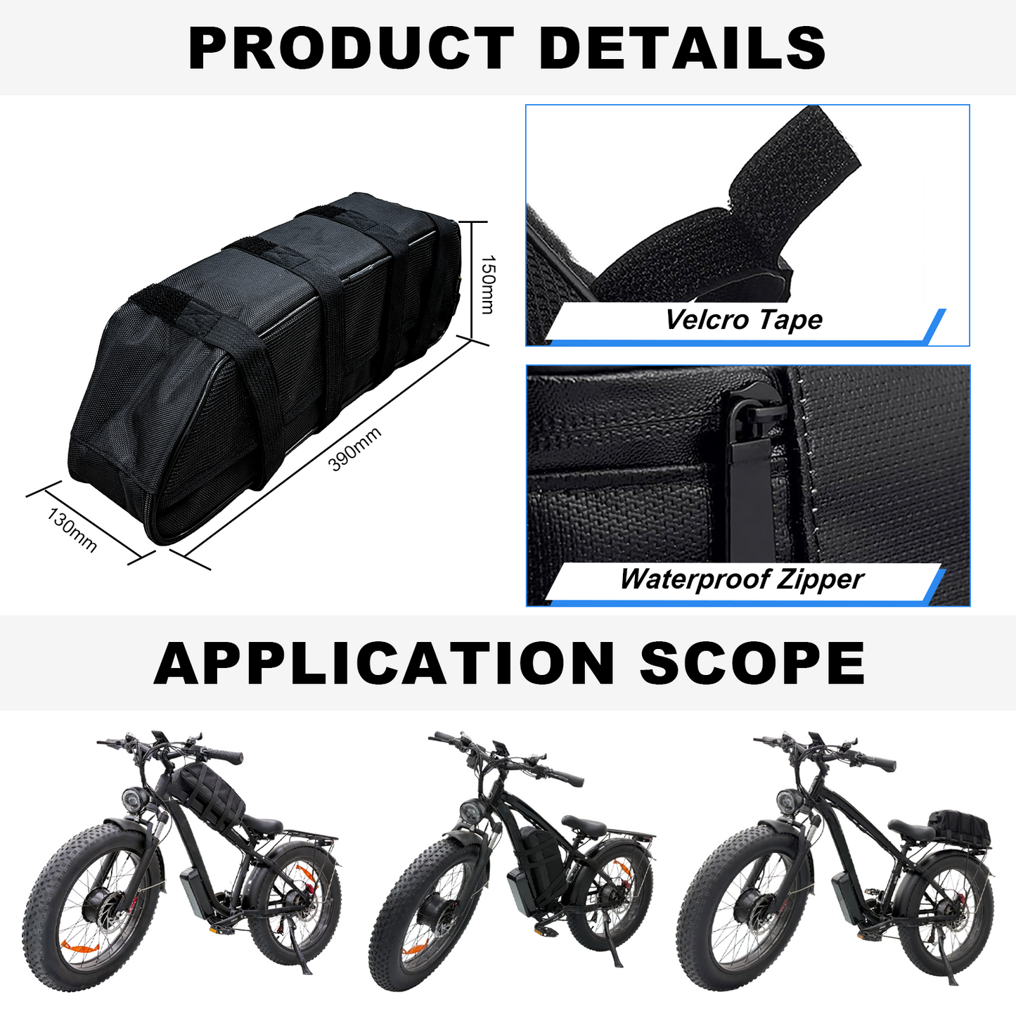 Polly DP-7 48V 25Ah Ebike Battery with Universal E-Bike Battery Mounting Bag