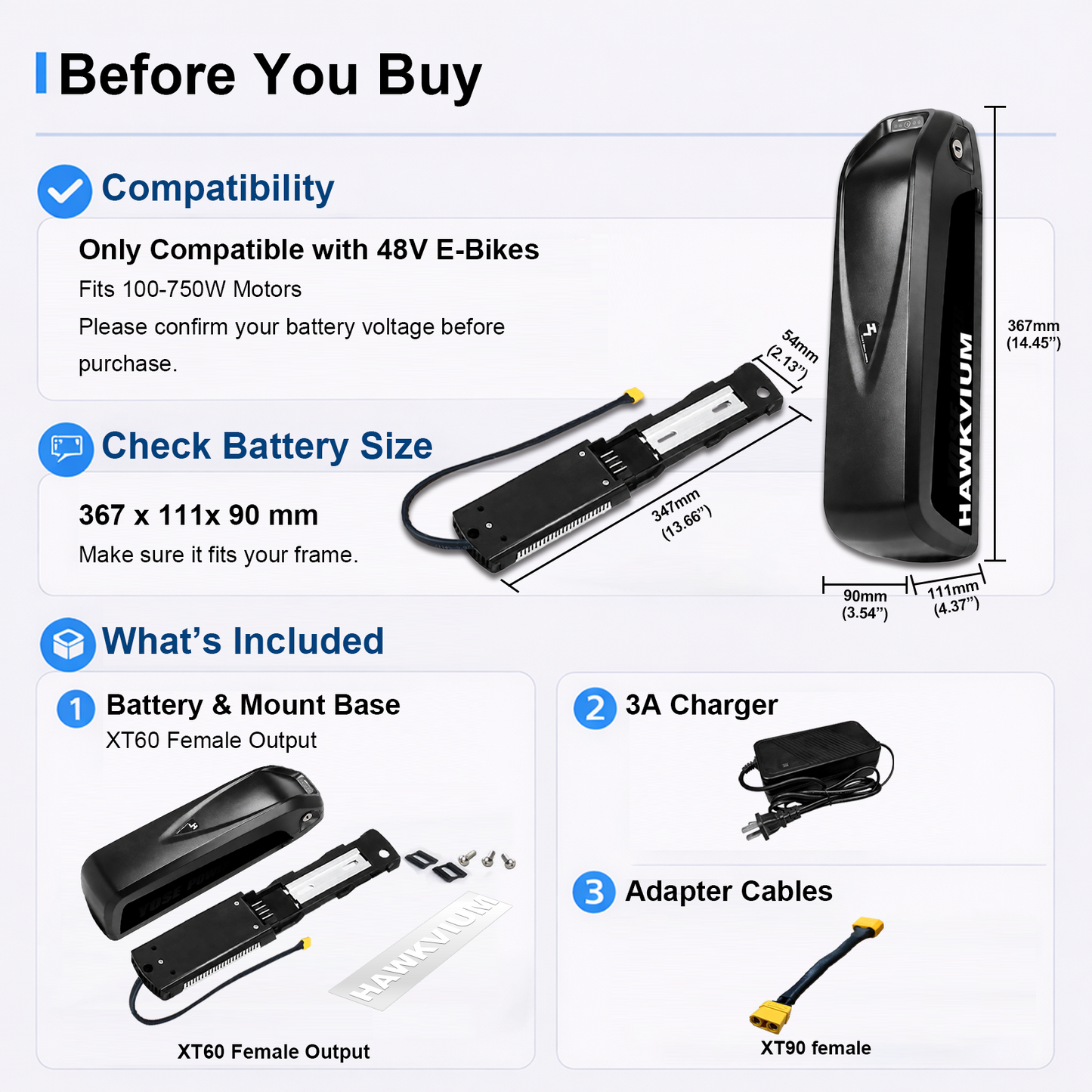 Hailong 48V 15Ah Ebike Battery