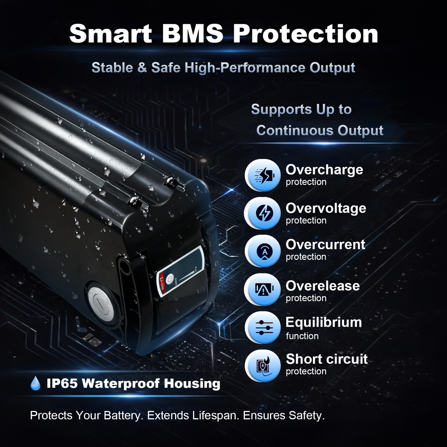 Silver Fish 48V 15.6Ah Ebike Battery Black