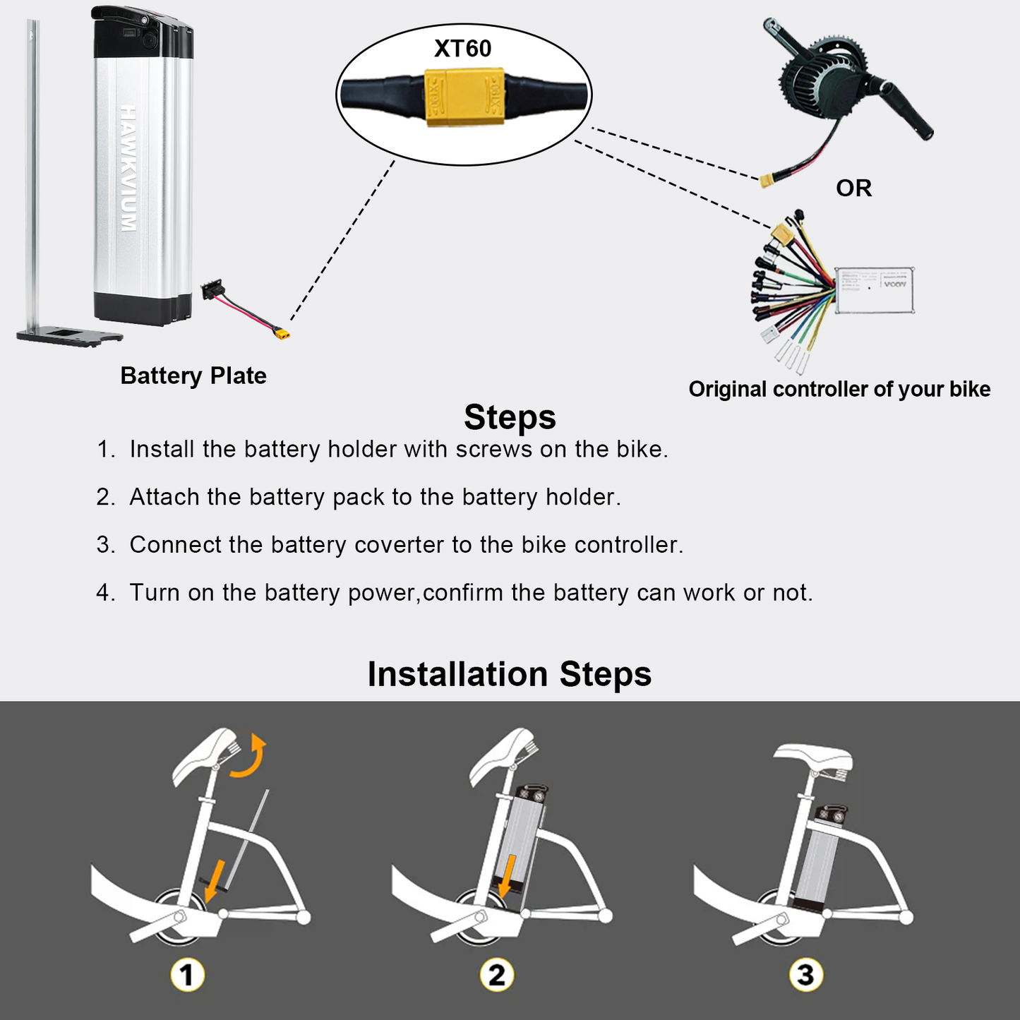 Silver Fish 36V 13Ah Ebike Battery